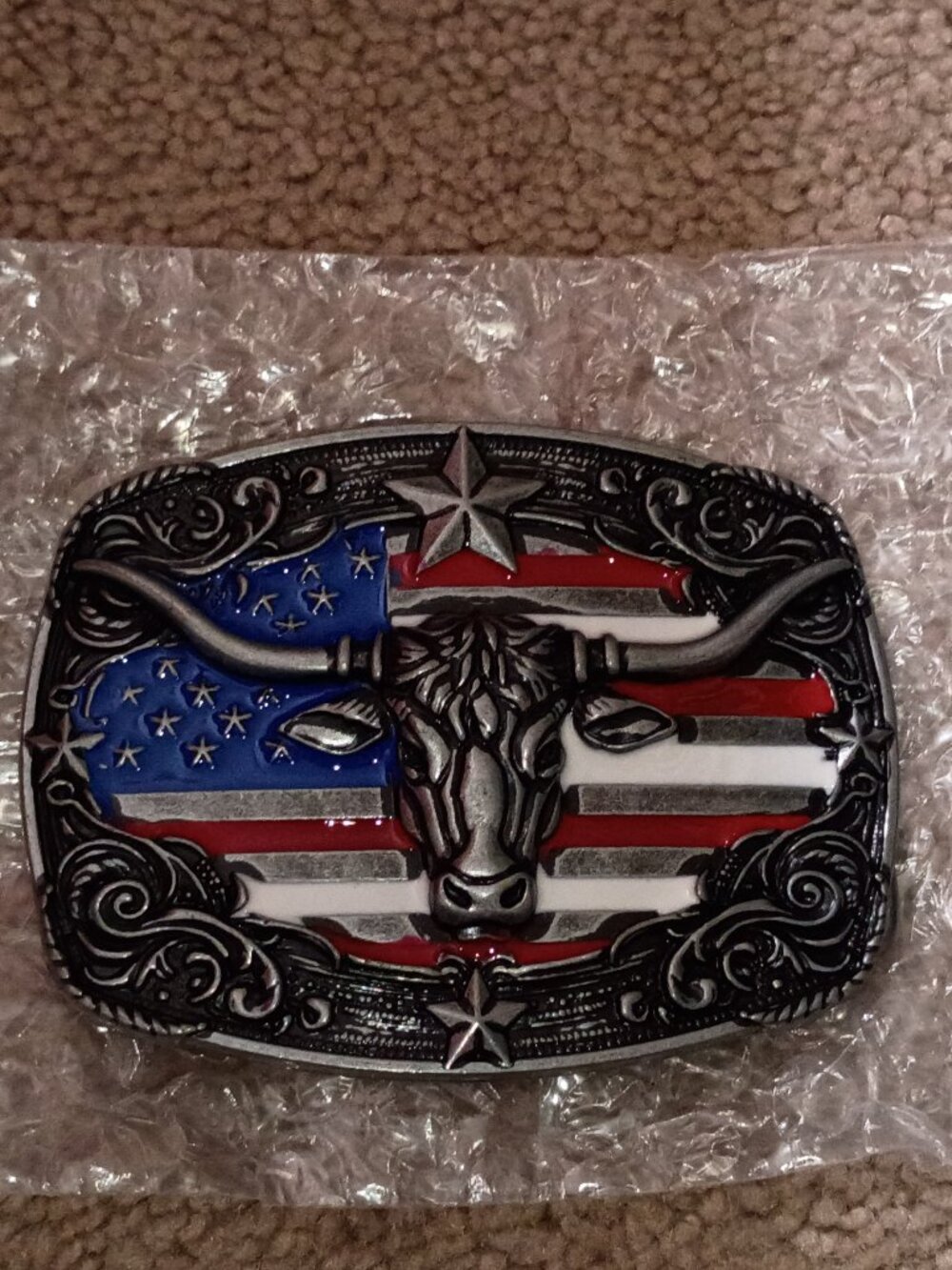 New Men's Or Women's Longhorn Flag Belt buckle